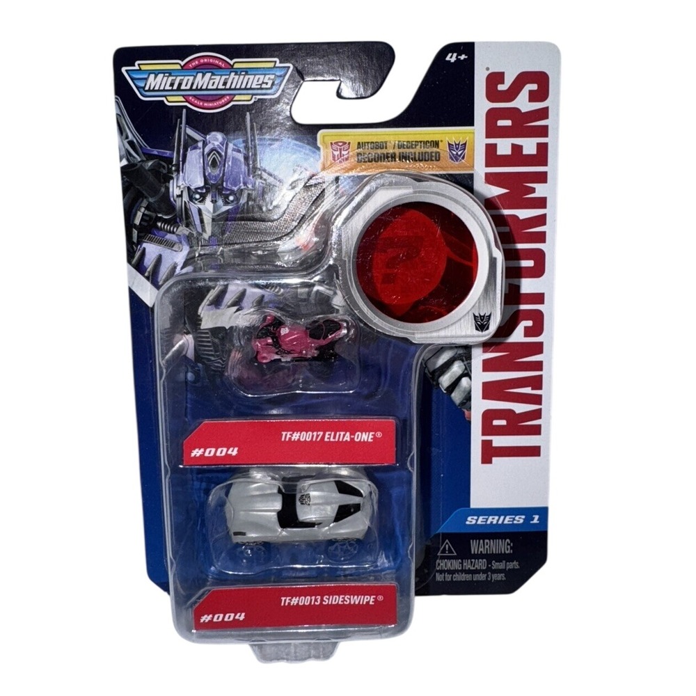 Micro Machines Transformers Series 1 Elita-1 & Sideswipe Pack 004 with Decoder